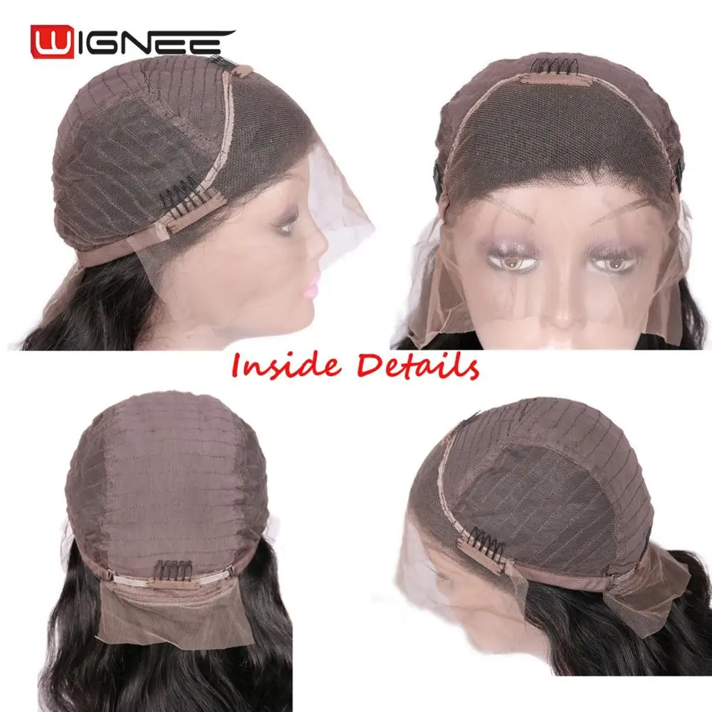 Парики из натуральных волос на кружеве Wignee для черных женщин бразильские волосы