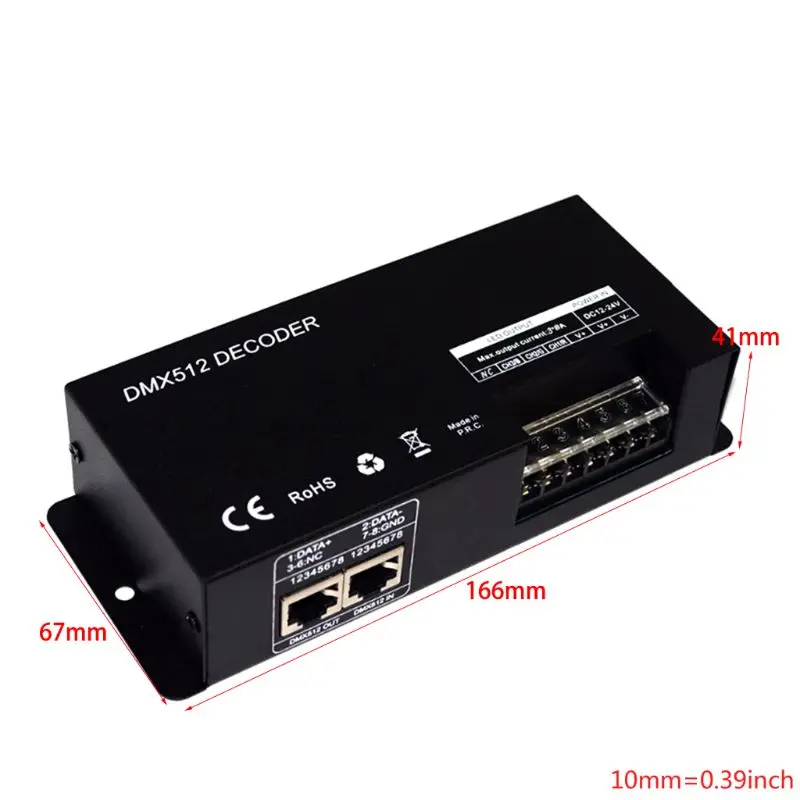 

2021 New 4 Channel 24A RGBW 512 LED Decoder Controller Dimmer Use For DC12-24V RGBW RGB LED Strip