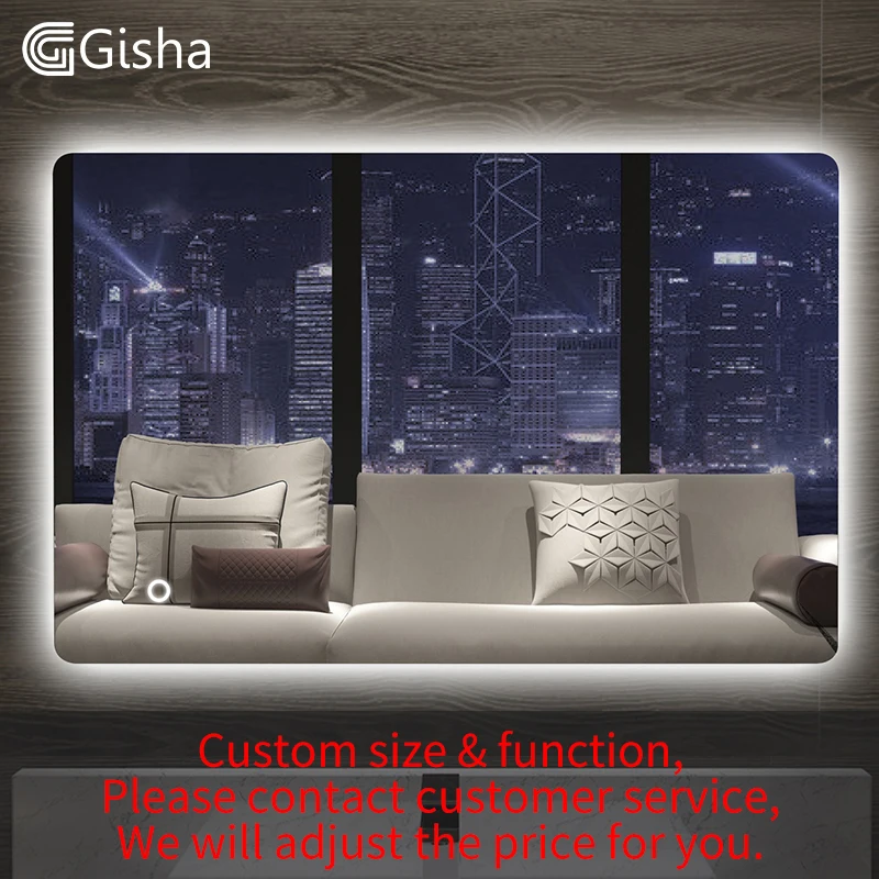 G8000 Custom Made Gisha, умное зеркало, светодиодный, зеркало для ванной комнаты, настенное, зеркало для ванной комнаты, туалетное зеркало с сенсорным экраном, G8000 - Цвет: G8000 Custom Made