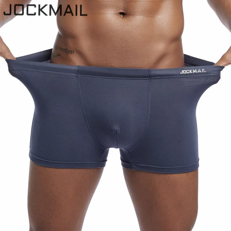 JOCKMAIL, Брендовые мужские трусы, дышащие, cuecas, боксеры, Модальные, одноцветные, мужское нижнее белье, u-образные выпуклые сексуальные трусы, домашняя одежда, боксеры, шорты для мужчин