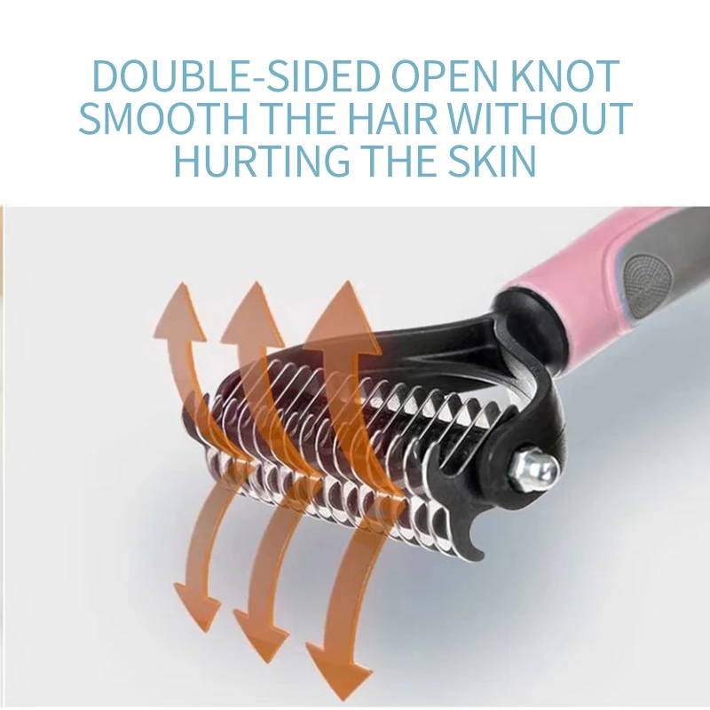 Щетка для вычесывания шерсти домашних животных двусторонняя Расческа груминга