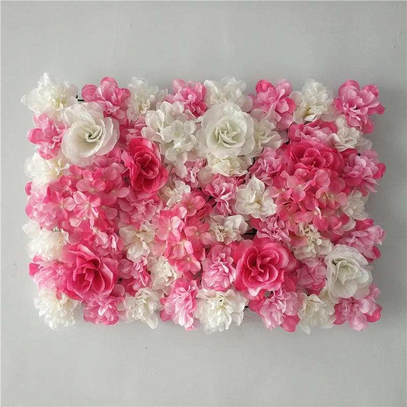 Decorative Flower Panel For Flower Wall Handmade With Artificial Silk Flowers For Wedding Wall Decor BabyShower Party Backdrop images - 6