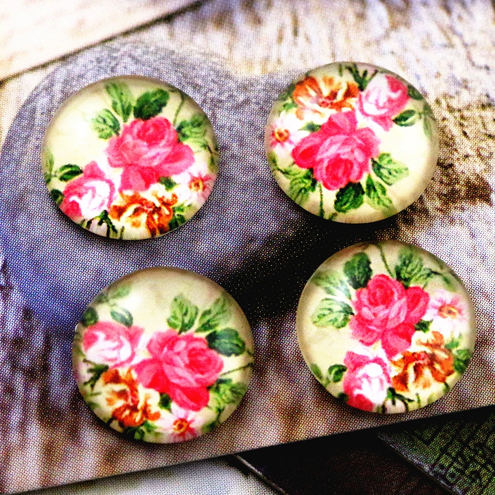 

New Fashion 20pcs 12mm Handmade Photo Glass Cabochons (E7-65)