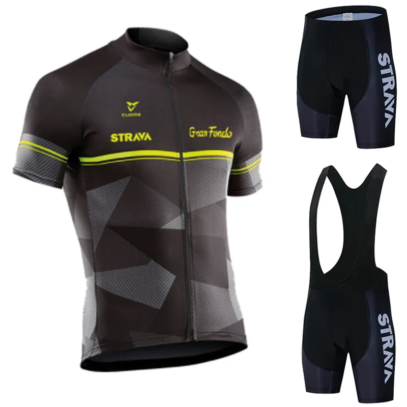 

2021 Team STRAVA Cycling Jerseys Men Bike Wear Clothes Bib Gel Sets Clothing Ropa Ciclismo Uniformes Maillot Sport Wear