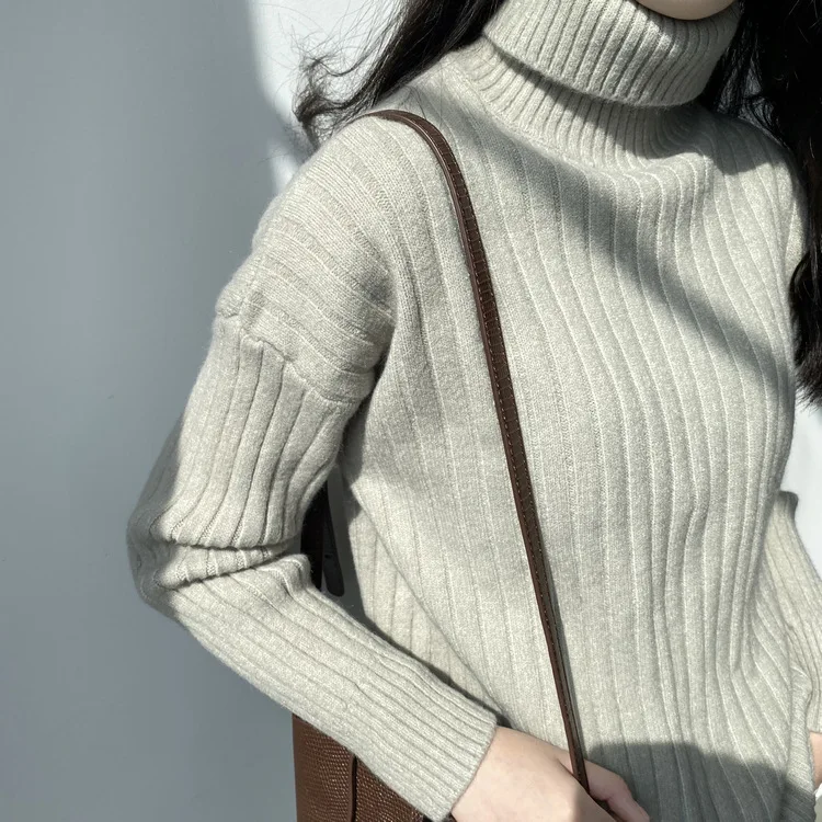 2020 Spring Women Knitted Sweater And Pullovers Long Sleeve Turtleneck Vintage Slim Femme Tricot Pull | Женская одежда