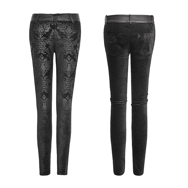 Женские облегающие брюки с цветочным принтом винтажные длинные в стиле