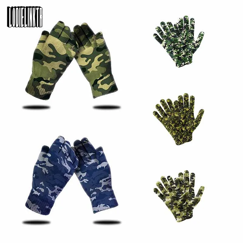 

Camouflage Series Spring Mittens For Men Working Garden Knitted Gloves Touch Screen Mobile Phone Outdoor Sports Cycling Gloves