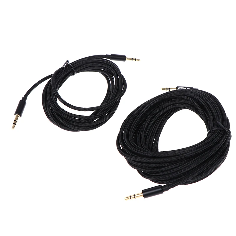 

1/1.8/3/5M 3.5mm Jack Audio Cable Cloth Car Headphone Speaker Wire Line Cord