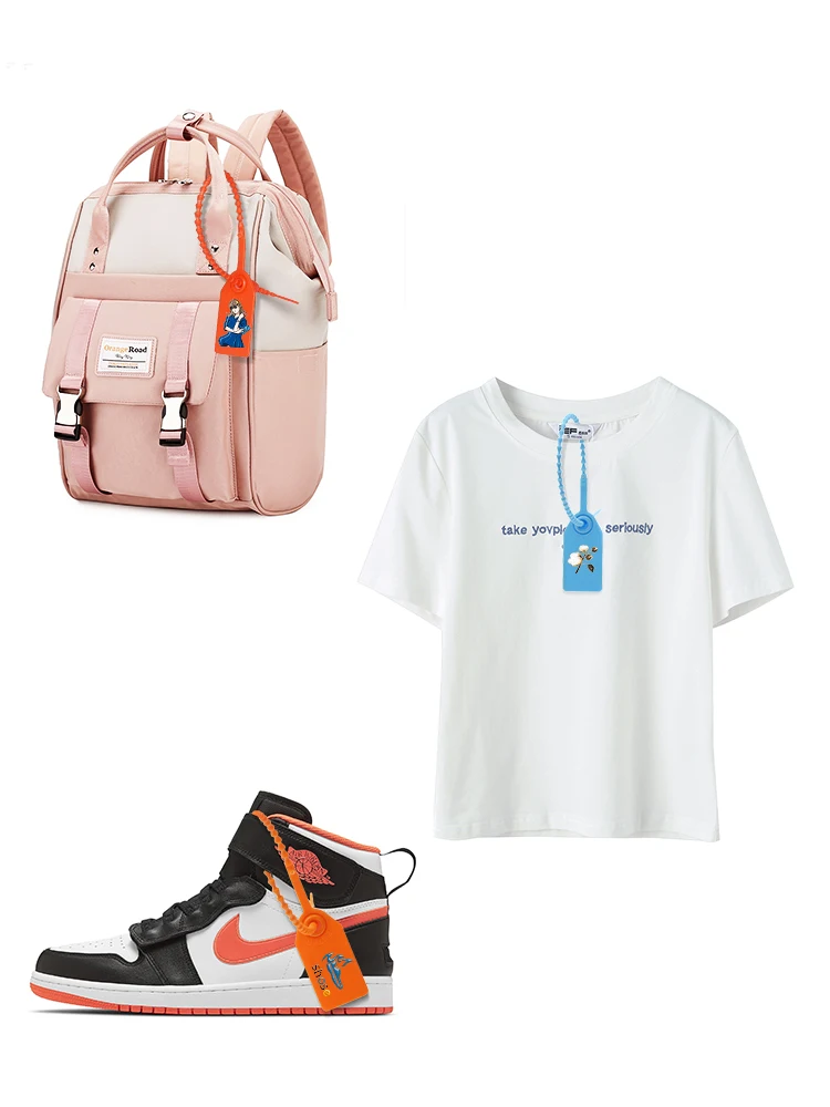 

MENGMAI 100 Colorful Custom Labels Garment Clothing Shoes Bags Brand Hang Tags Disposable Plastic Cable Zip Ties 250mm/9.8