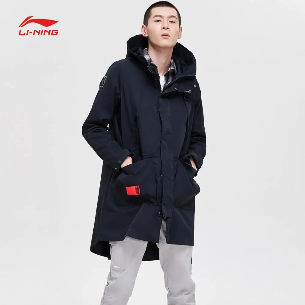 Мужская Длинная ветровка Li Ning из баскетбольной серии BAD FIVE свободная спортивная