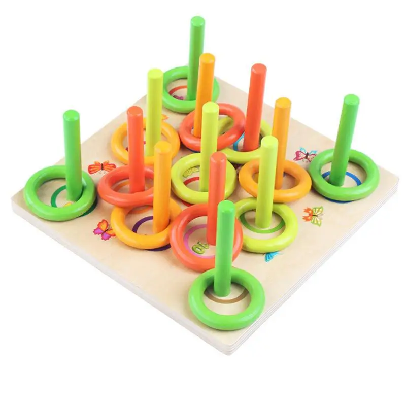 

Montessori Wooden Stacked Ring Throwing Games For Children To Learn Educational Building Block Family Interactive Stacked Toys