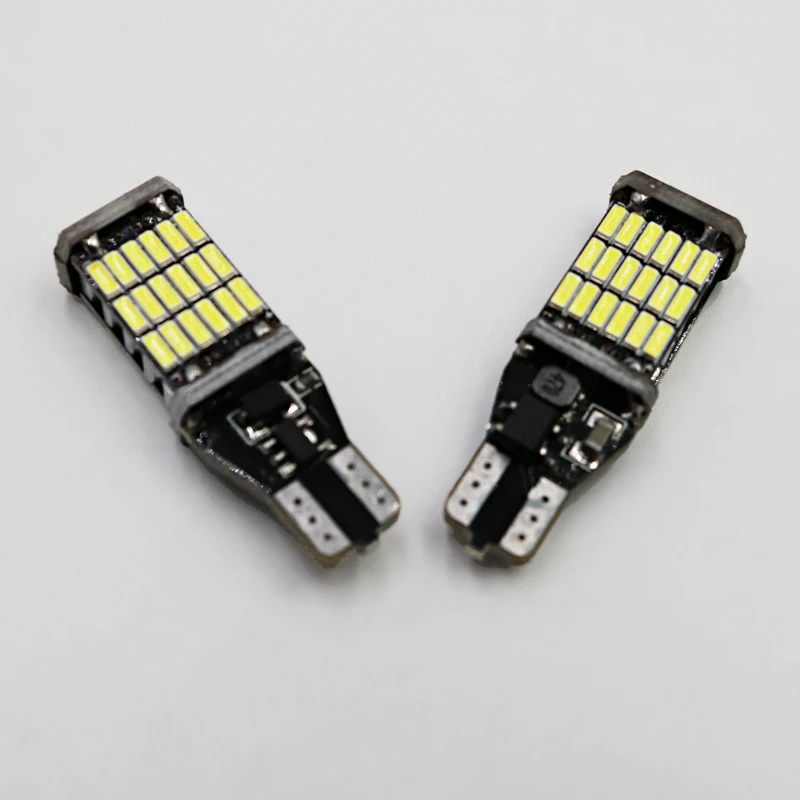 2 шт. T15 W16W 921 супер яркий высокой мощности 45 SMD 4014 светодиодный Canbus без ошибок автомобильный резервный фонарь лампа Тормозная лампа ксеноновая белая