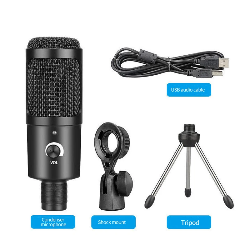 Professional USB Computer Microphones Kit With Adjustable Scissor Arm Stand Shock Mount For PC Laptop Singing Gaming Streaming |