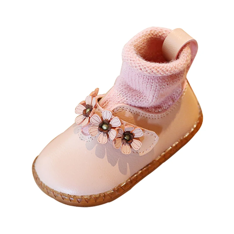 CUZULLAA-zapatos informales con gancho y lazo de flores para ni&ntilde;os y ni&ntilde;as, calzado plano con correa antideslizante de retales, talla 21-30, Oto&ntilde;o e Invierno-0