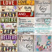 full round square drill 5d diy diamond painting live laugh love letter diamonds embroidery cross stitch kits home decorations