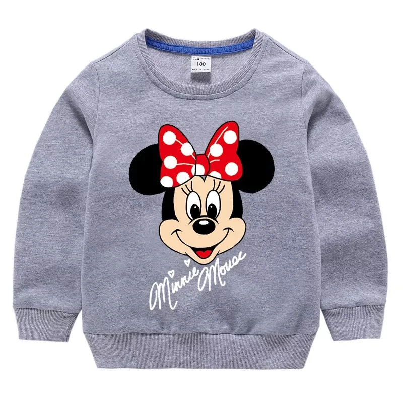 Свитшот с капюшоном для девочек Минни Маусом хлопок весна-осень | Детская одежда