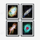 Постеры с изображением небулы, набор из 4 постеров с изображением небулы и космоса, постеры с изображением небуль и галактики, постер с изображением небулы в подарок, декор с изображением небулы