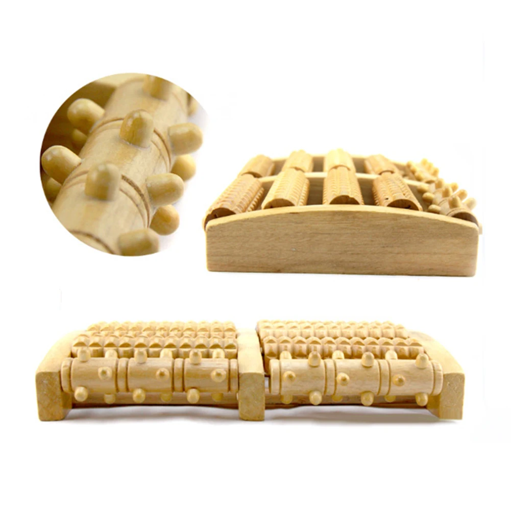 Деревянный акупунктурный массажер для ног роликовое массажное устройство пять