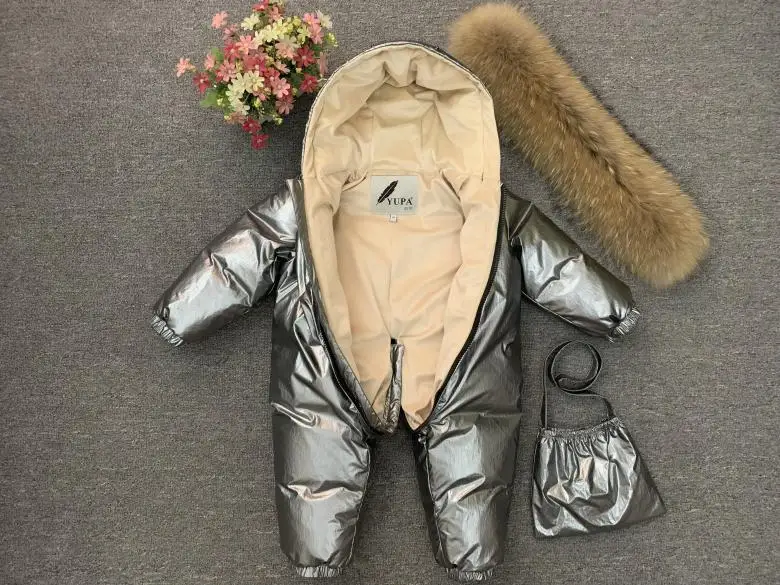 Зимний пуховый комбинезон для новорожденных, комбинезон с плюшевой подкладкой для детей, утепленная теплая верхняя одежда, пальто для маленьких мальчиков и девочек от 0 до 5 лет, зимний комбинезон