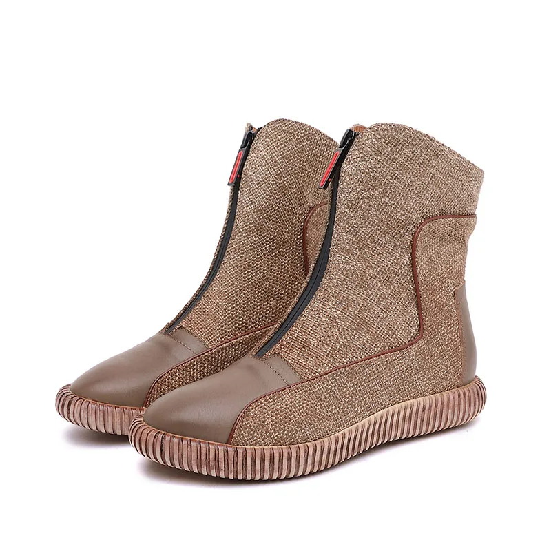 Женские зимние ботинки на плоской подошве женская кожаная обувь Недорогие