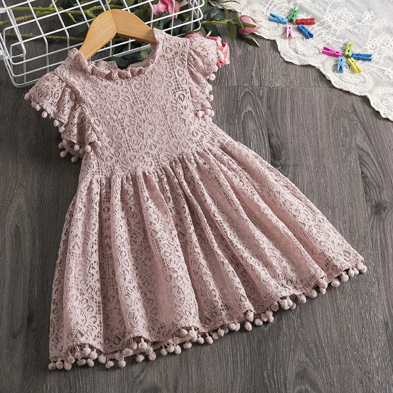 Платье для девочек 3-8 лет с коротким рукавом круглым вырезом | Детская одежда и