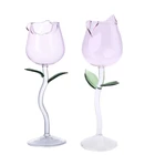 Роза цветок Кубок Стекло es, дунутый рукой хрустальные бокалы для шампанского стильные красное вино Стекло сока вина, фужеры из светодиодного стекла для вечерние Kitch