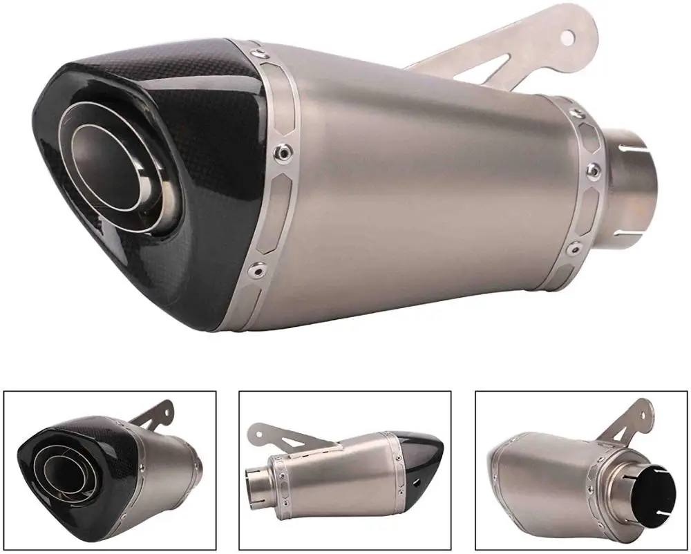 ZXMT Модифицированная выхлопная труба мотоцикла из углеродного волокна глушитель