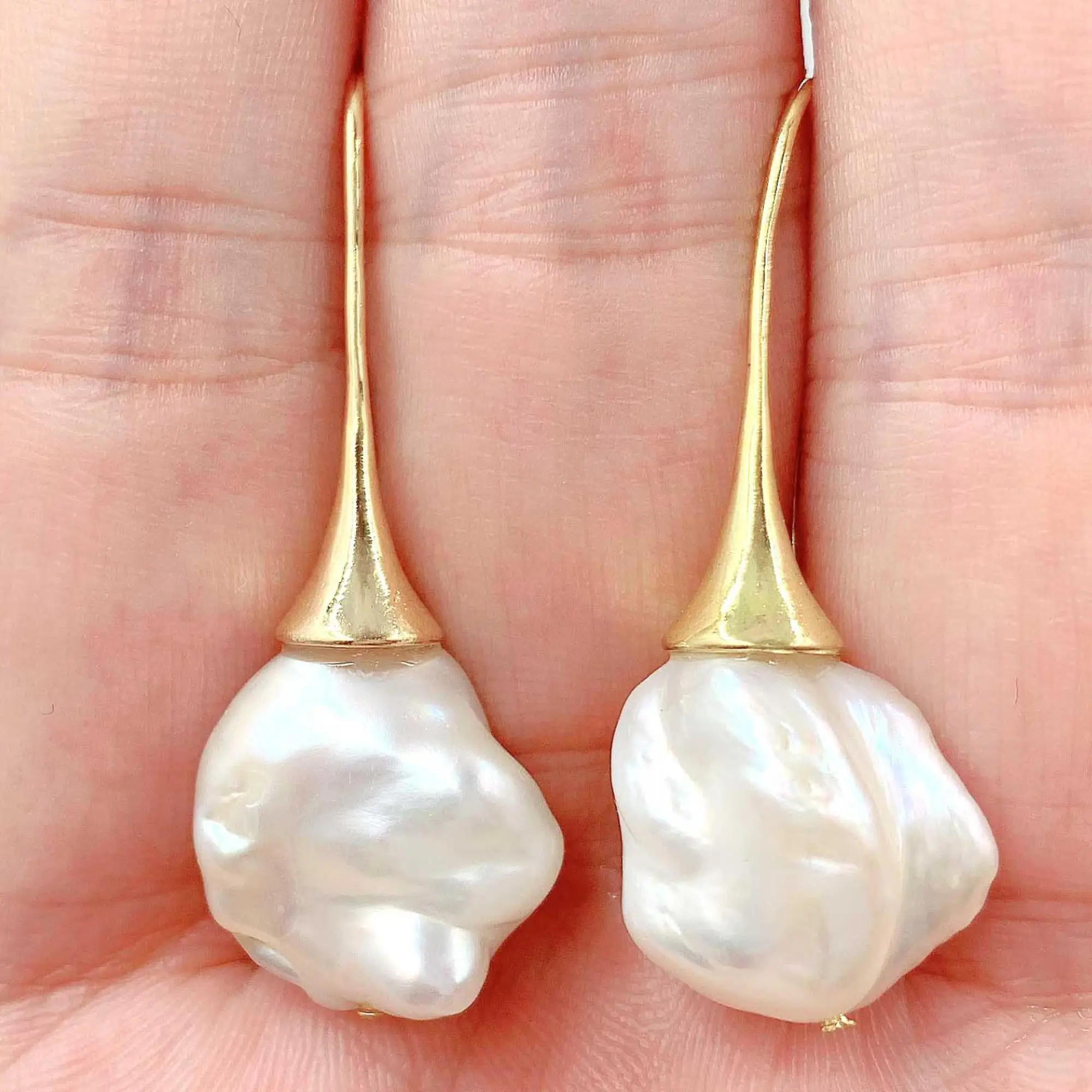 15x16 мм белый барокко Жемчужные Серьги Ушные Капли крючок вечерние Aurora AAA