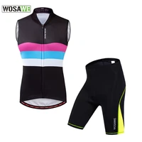 wosawe sleeveless cycling jersey set womens clothing riding sets