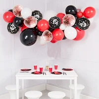 55pcs black white red balloon garland arch kit pirate latex balls halloween birthday party wedding decoration kids toys supplies