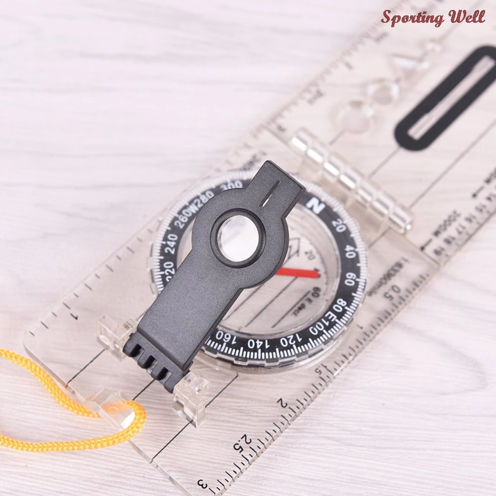 

New Multifunctional Folding Compass Outdoor Hiking Camping Baseplate Compass Travel Baseplate Ruler Compass Map Ruler