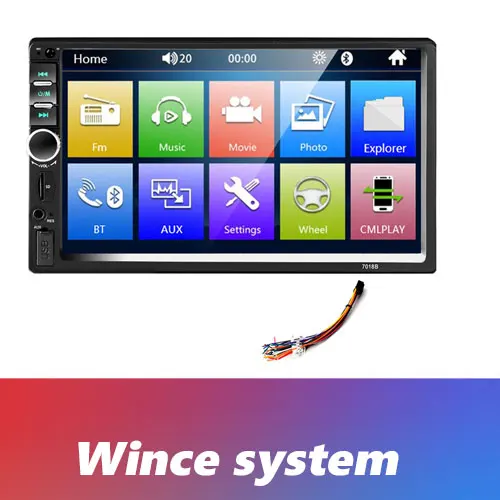 Podofo 2 din Android 8,1 автомобильный Радио gps мультимедийный плеер универсальный авто стерео видео MP5 плеер авторадио gps wifi Bluetooth FM - Цвет: No remote