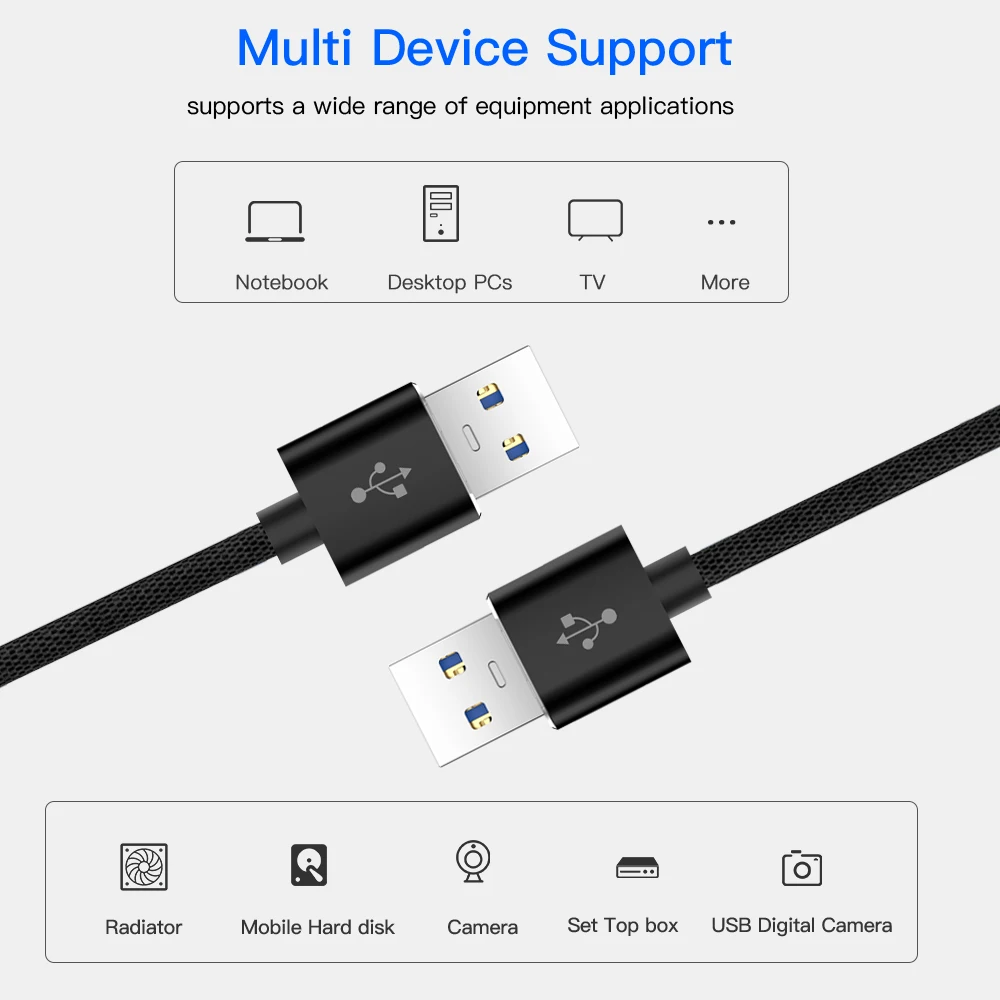 1 м USB-USB кабель Тип A папа-папа USB 2,0 кабель-удлинитель для радиатора жесткого диска Webcom USB 2,0 кабель удлинитель провода