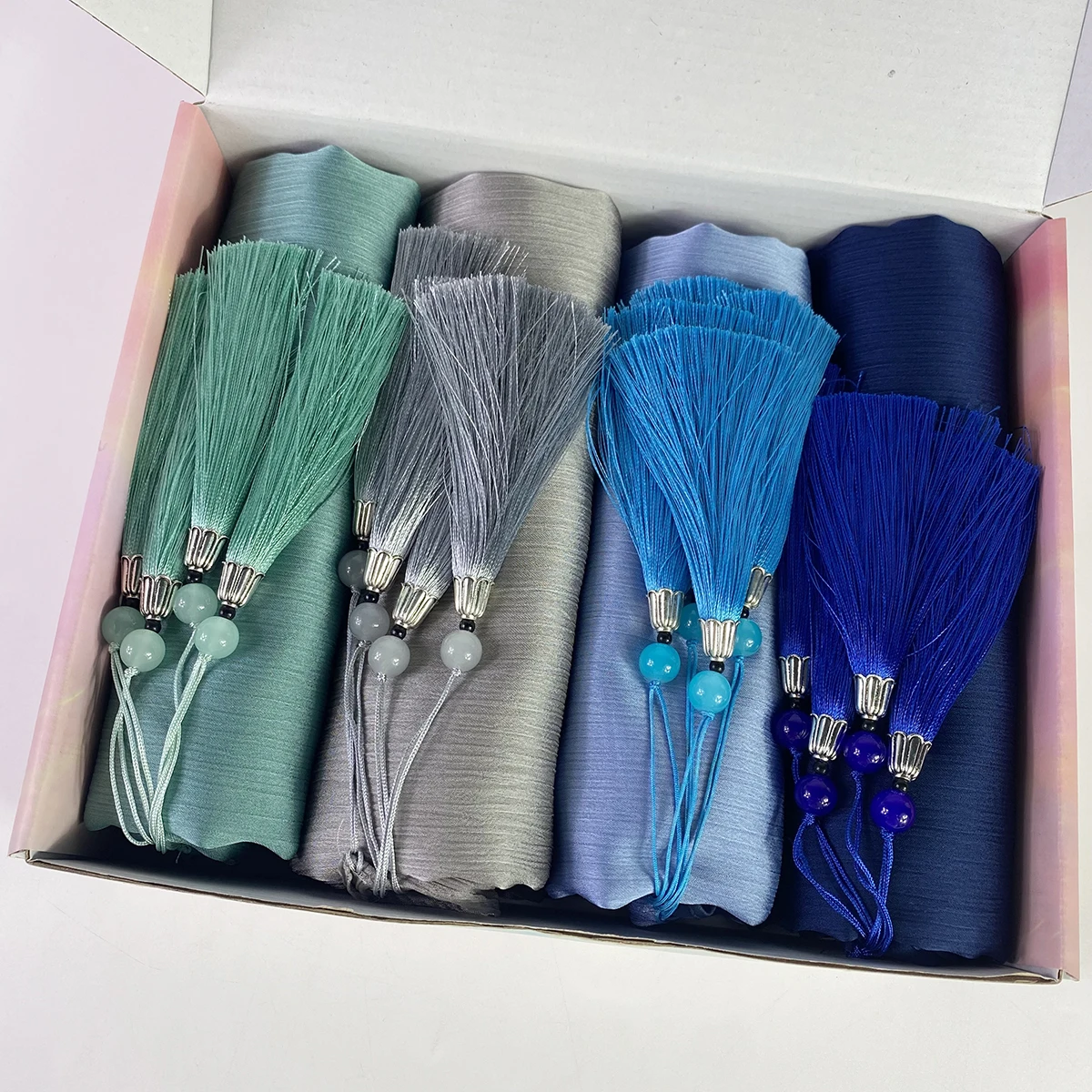 10pcs/lot Tassel Crinkle Satin Silk Hijab Muslim Solid Plain Scarf Shawls Wrap Malaysian Headscarf Turban Echarpe Foulard