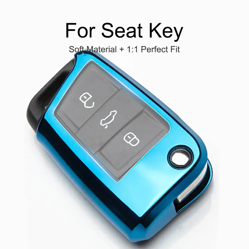 KUKAKEY 6 цветов ТПУ чехол для автомобильного ключа Seat Leon ibiza alhambra cordoba ключей