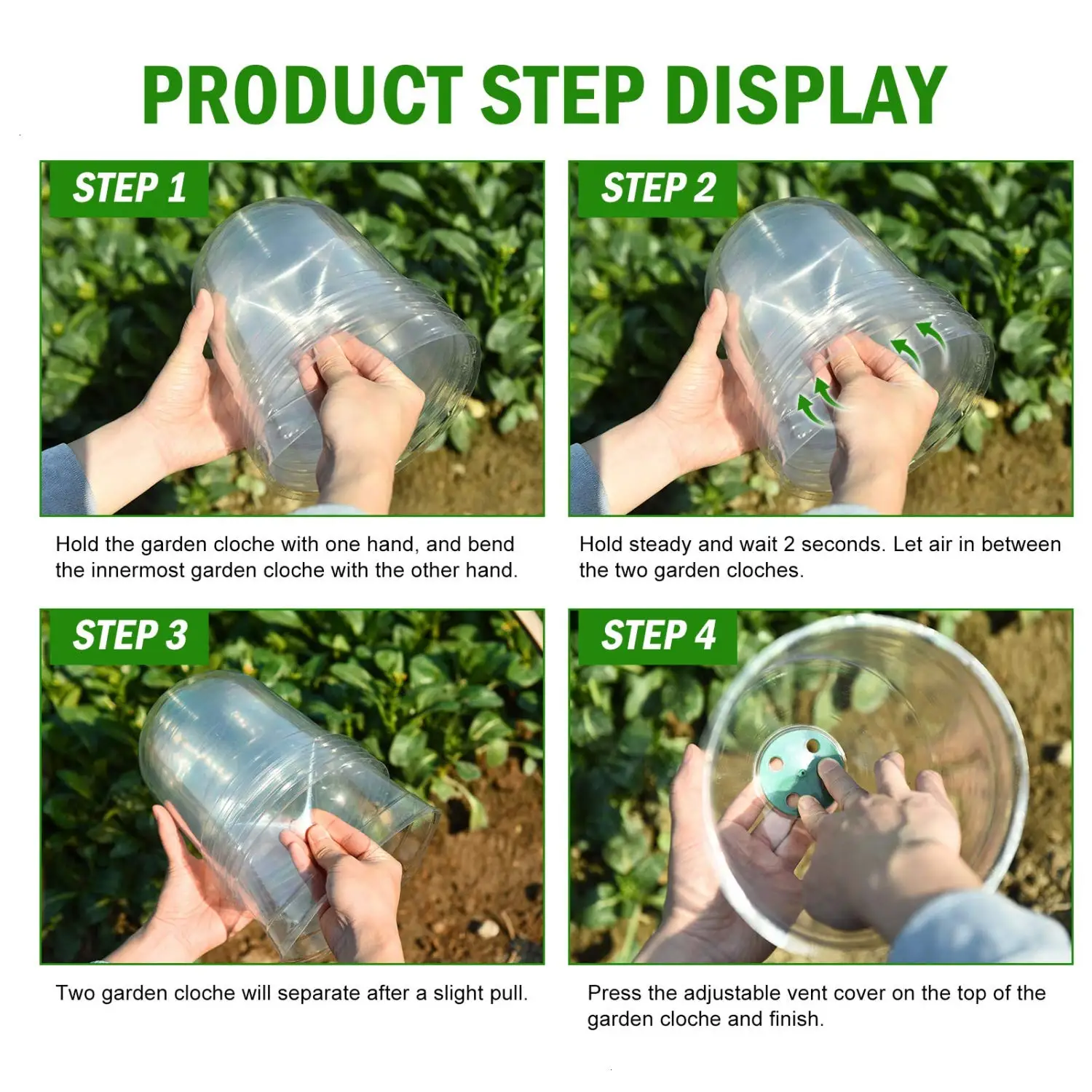 Многоразовые Пластик Парниковый Сад шляпы колокол в форме купола завод занимает