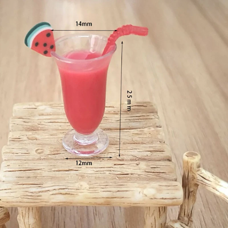 Миниатюрный Кукольный домик сок арбуза с соломинкой арбуз эскимо 1:12 кухня для