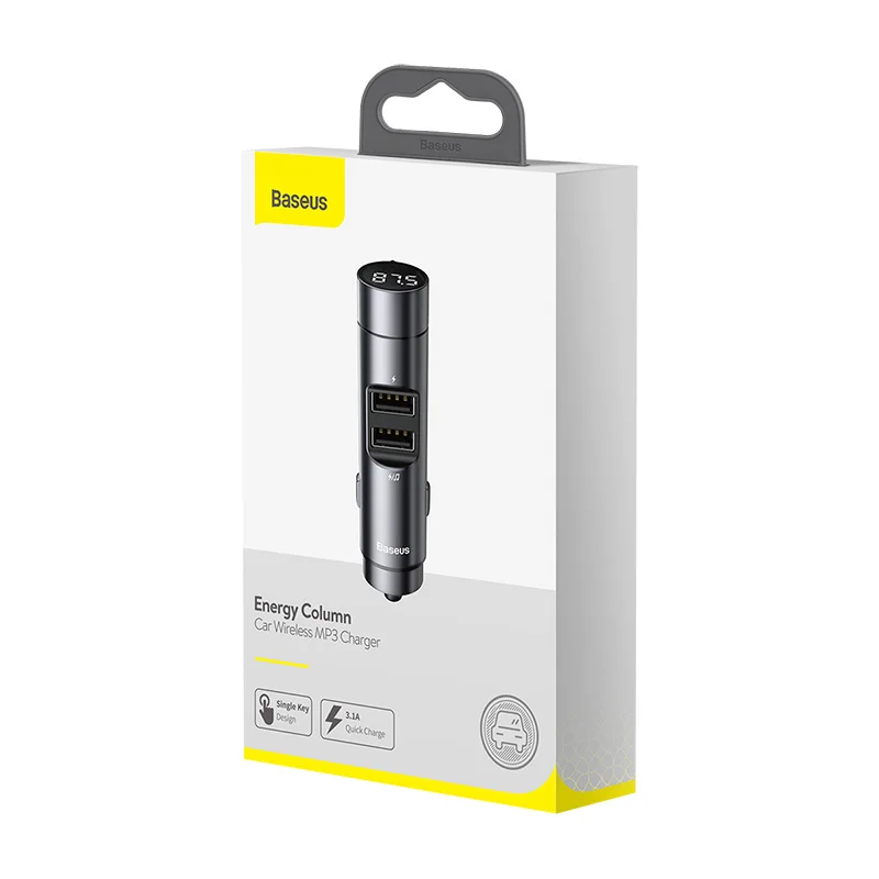 Автомобильное зарядное устройство Baseus Беспроводной MP3 для Bluetooth 5 0 Dual USB 3.1A