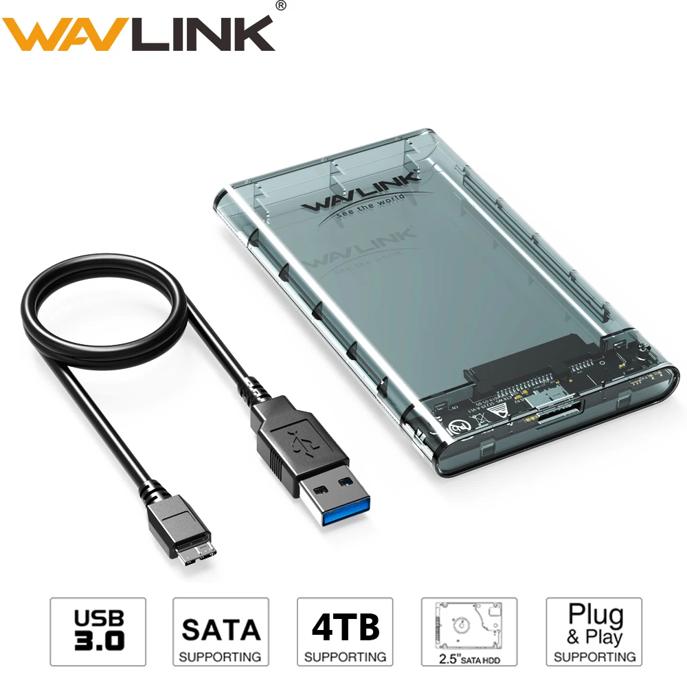 Чехол Wavlink 2 5 дюйма для жесткого диска SATA к USB 3 0 без инструмента Гбит/с протокол UASP