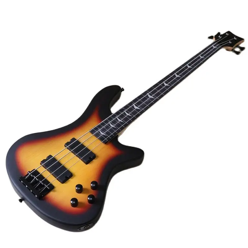

4 string electric bass guitar sunburst color full basswood body Canada maple neck matte finish