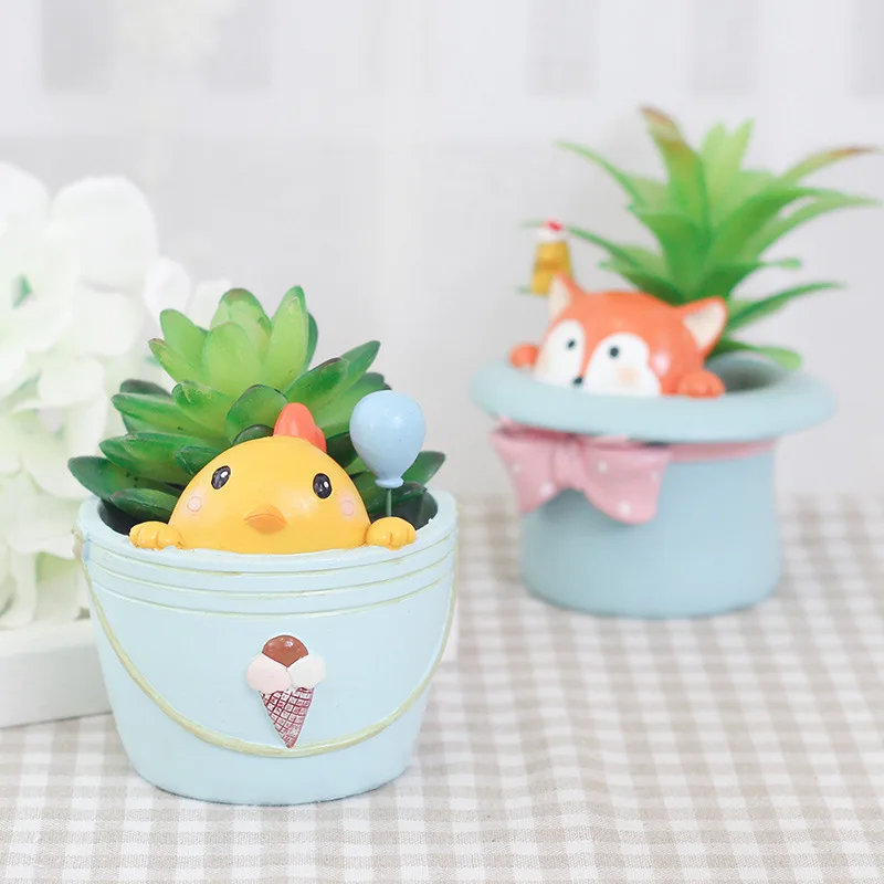 Оптовая продажа горшок для суккулентов милый цветочный животных создания