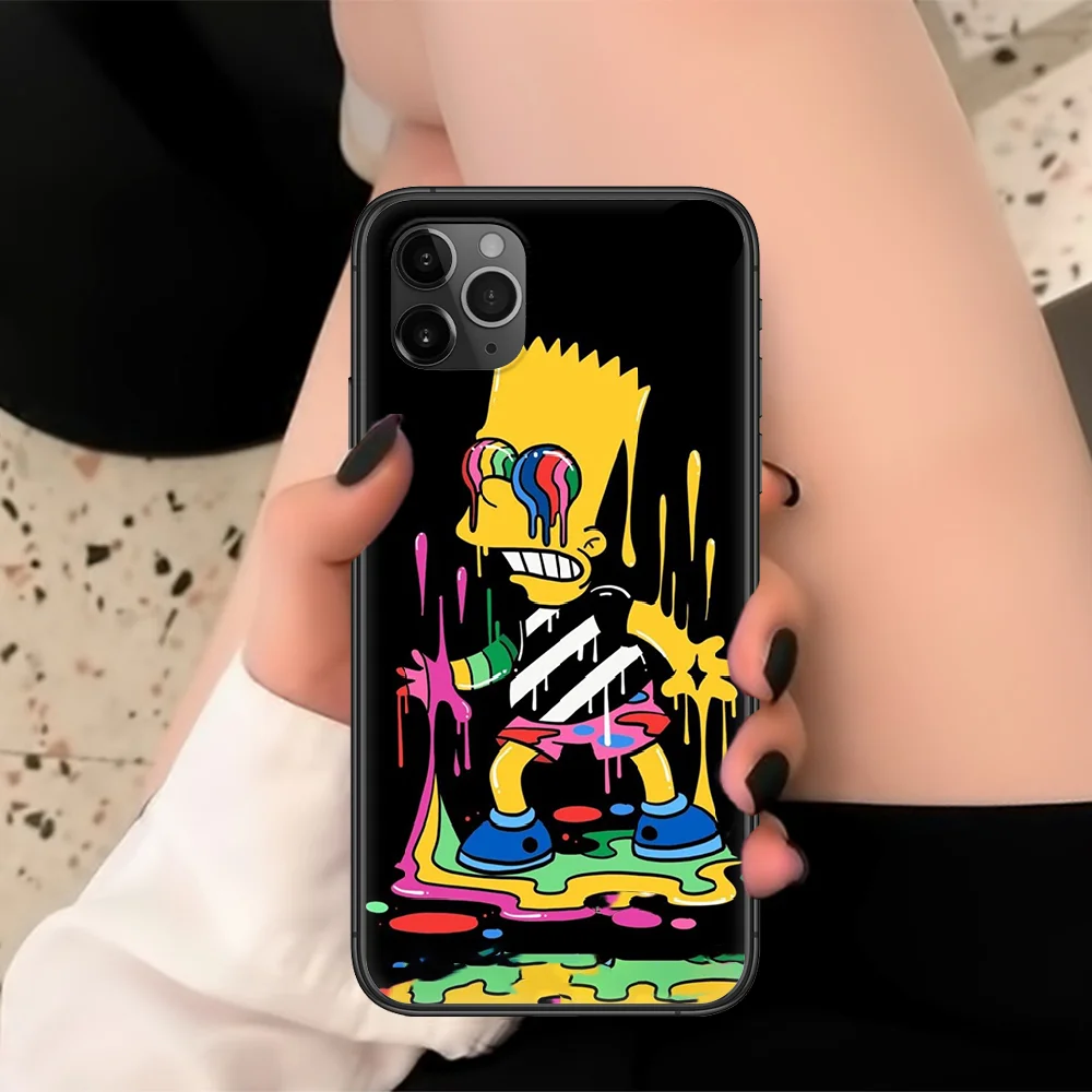 

Simpson Funny Cartoon Phone Case For Iphone 5 6 7 8 S SE Plus X XS XR 11 12 Mini Pro Max 2020 Black black Coque Silicone Etui