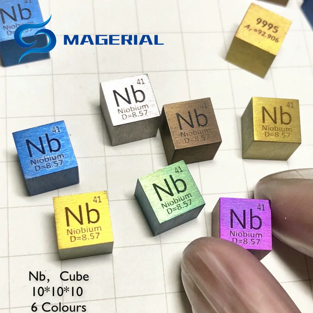 Красочный металлический кубик плотности Niobium Nb 99.99% чистый для коллекции элементов ручной работы DIY хобби ремесла дисплей стекло герметичный