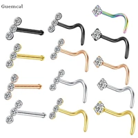 guemcal 1pcs new product multicolor stainless steel nose nail body piercing jewelry
