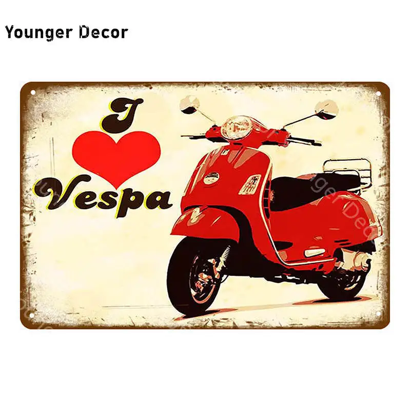 Европейский автомобильный гараж металлический знак итальянский скутер Vespa