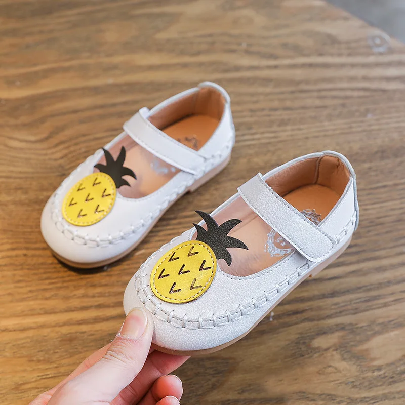 Туфли детские с принтом ананаса и фруктов школьная обувь для девочек принцесс