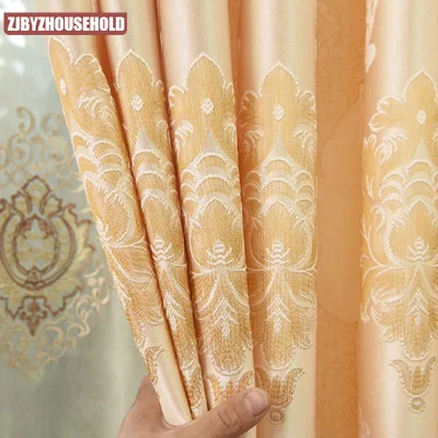 

European-style High-end Thick Jacquard Curtains for Living Room and Bedroom Shading Finished Products Customization