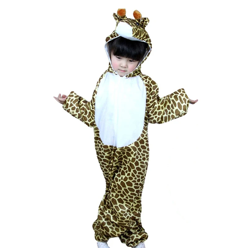 

Kids Cartoon Animals Giraffe Costumes Boy Girl Halloween Cosplay Costume Anime Disfraces Dress Up Role Play Jumpsuit Clothes
