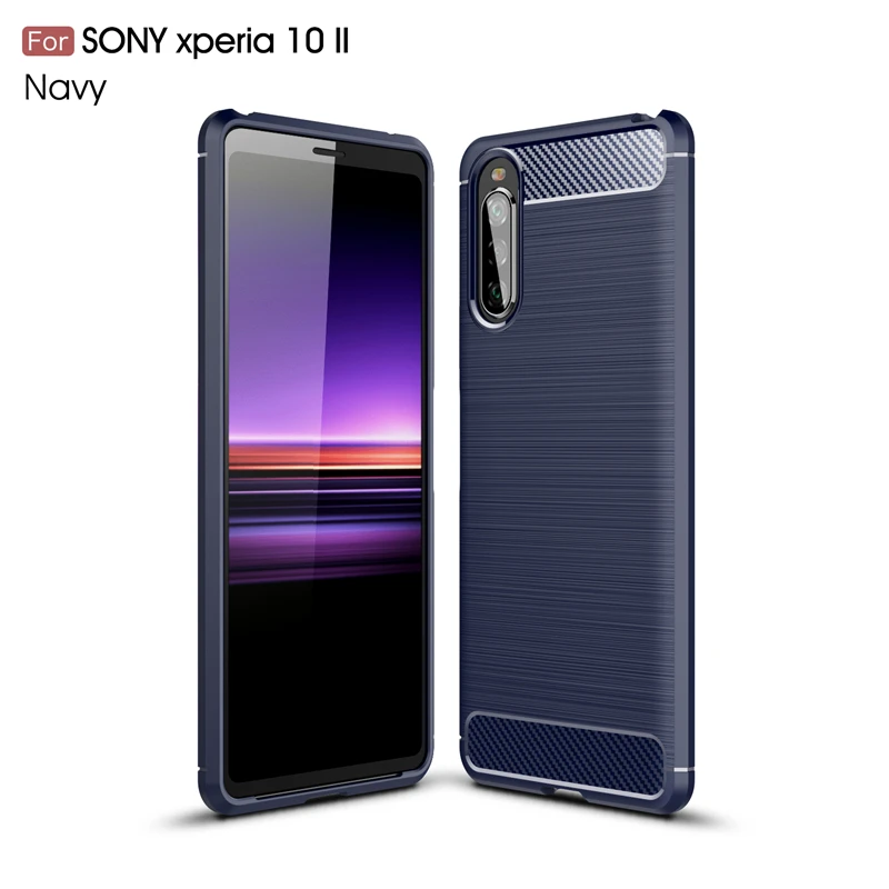 For Sony Xperia 10 II Case Silicone Carbon Fiber Cover Phone Case For Sony Xperia 10 II Protective Cover For Sony Xperia 10 II