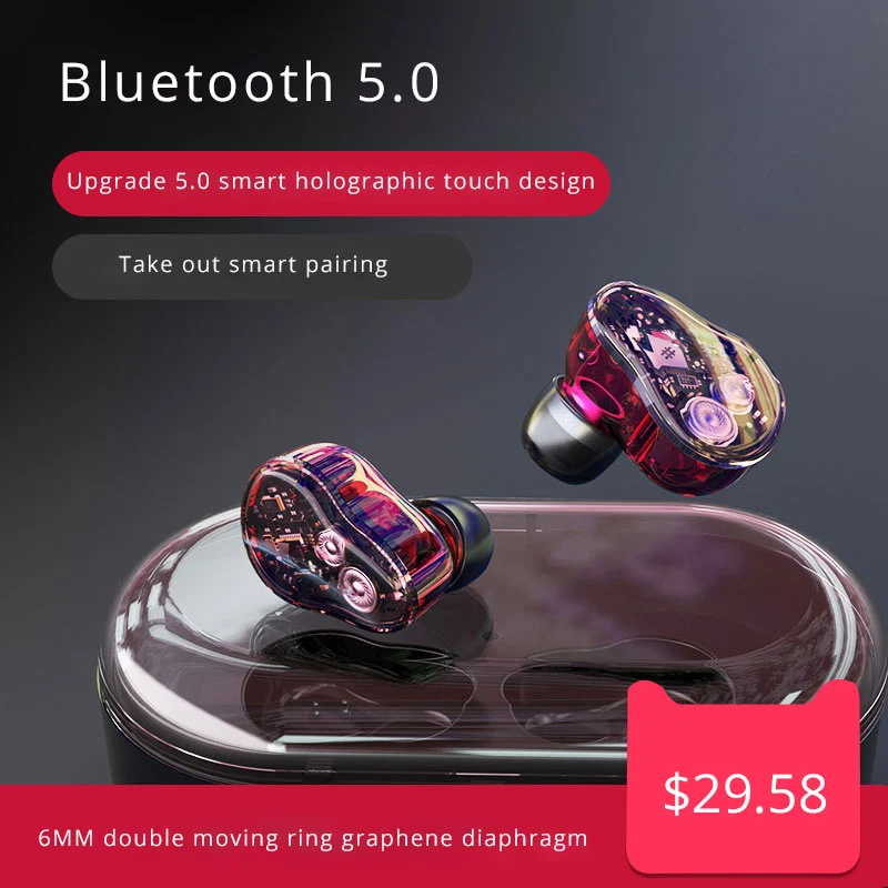 TWS Bluetooth 5,0 сенсорные наушники, гарнитура для бега, настоящие беспроводные Bluetooth стерео наушники с глубоким басом, водонепроницаемые наушники IPX7